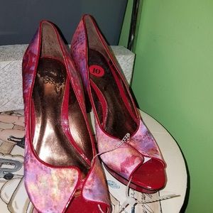 Tie die colored heels